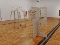 Abstract sculpture in the Zacheta Gallery Modern Art Museum in Warsaw