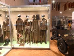 World War II uniforms on display at the Polish Army Museum in Warsaw